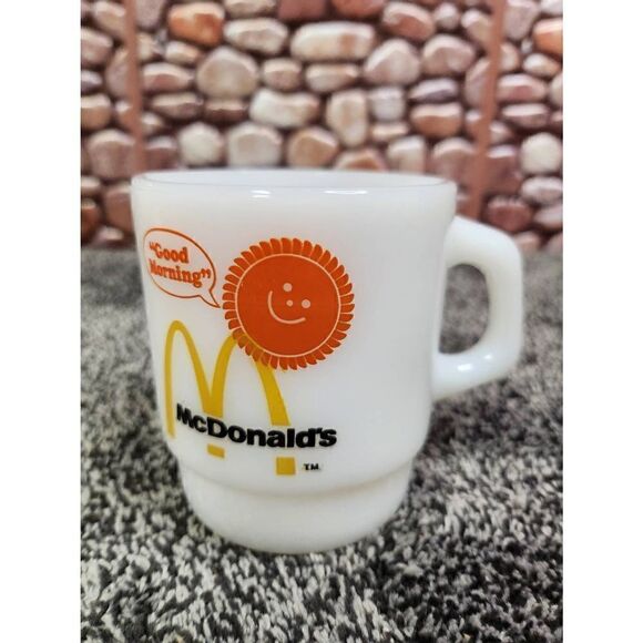 McDonalds Vintage Fire King Milk Glass Mug - Picture 1 of 6